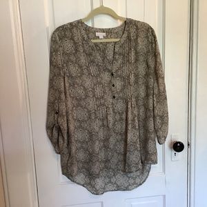 Paisley pop over blouse
